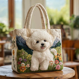 Sac à main artisanal matelassé - Chien enchanté