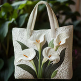 Sac à main artisanal matelassé - Lys blancs