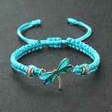 Bracelet Tissé à la Main "Rêves de Libellule"