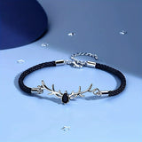 Bracelet en Cœur de Bois de Cerf avec Zircon