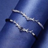 Bracelet en Cœur de Bois de Cerf avec Zircon
