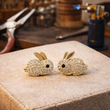 Boucles d'oreilles en cristal de lapin mignon