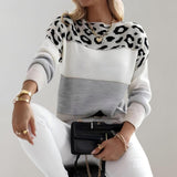 Diane | Pull en tricot avec accent léopard
