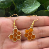 Boucles d'oreilles Cristal Abeille & Rayons de Miel