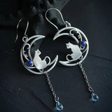 Boucles d'oreilles en zircon bleu bohème en argent sterling