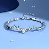 Bracelet en Cœur de Bois de Cerf avec Zircon