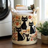 Emma™ | Panier rembourré avec des chats parmi des fleurs