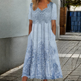 INDIGO | ROBE MIDI ÉLÉGANTE AVEC MOTIF FLORAL