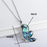 Collier Pendentif Papillon en Coquillage Naturel