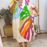 Rianna - Robe avec Motif Abstrait