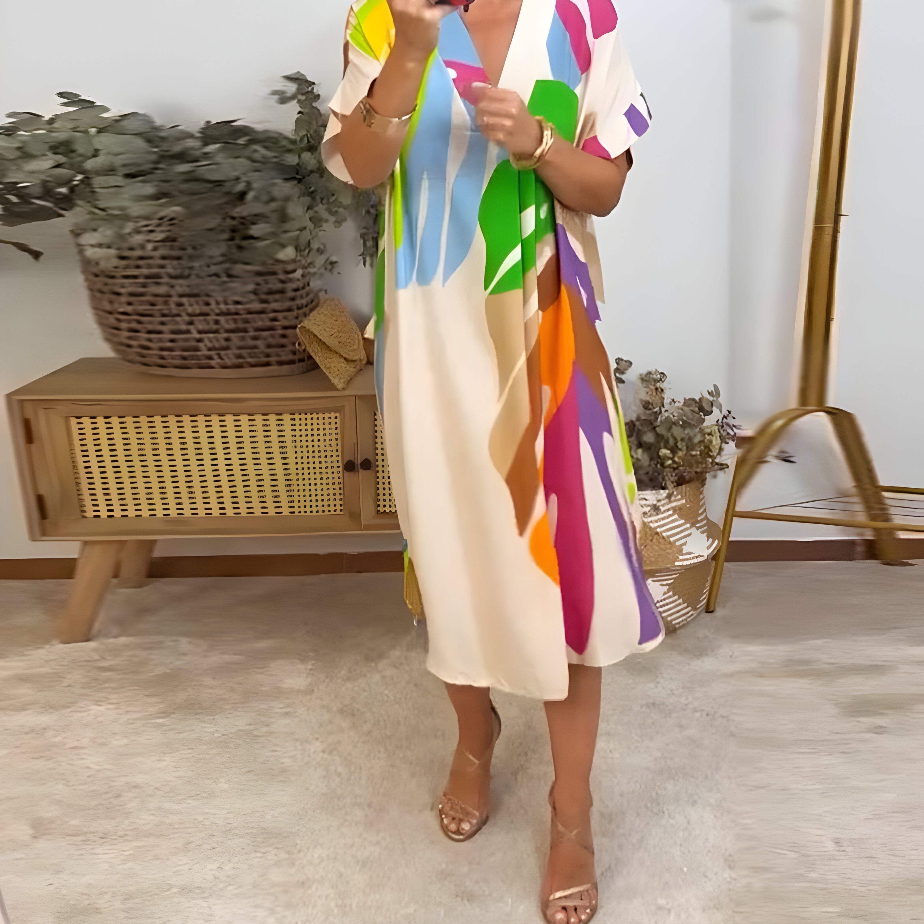 Rianna - Robe avec Motif Abstrait