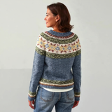 Kornelia™ | Pullover mit Blütenpasse in Graublau
