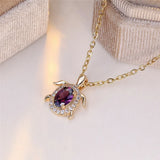 Pendentif Tortue en Cristal Violet