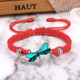 Bracelet Tissé à la Main "Rêves de Libellule"