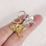 Boucles d'oreilles créoles avec charme éléphant