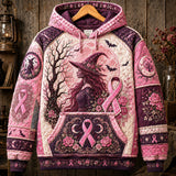 Sweat à Capuche avec Ruban Rose et Sorcière