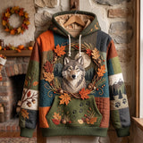 Sweat à capuche Loup des Bois en Automne