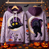 Sweat à Capuche Chat sous la Lune