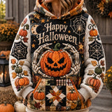 Sweat à Capuche Citrouille Maléfique pour Halloween