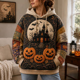 Sweat à Capuche avec Fantômes et Citrouille