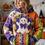 Sweat à capuche Patchwork Festif d'Halloween