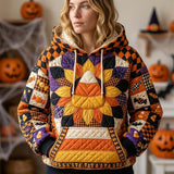 Sweatshirt Patchwork d'Halloween et de Minuit