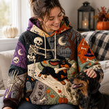 Sweat à Capuche Effrayant avec Design de Squelette