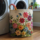 Pauline™ | Panier rembourré avec champ de fleurs colorées