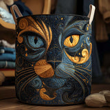 Aline™ | Panier rembourré avec un chat sous un ciel étoilé