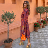 Robe midi à imprimé