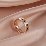 Bague en Acier Inoxydable avec Empreinte de Patte Artisanale