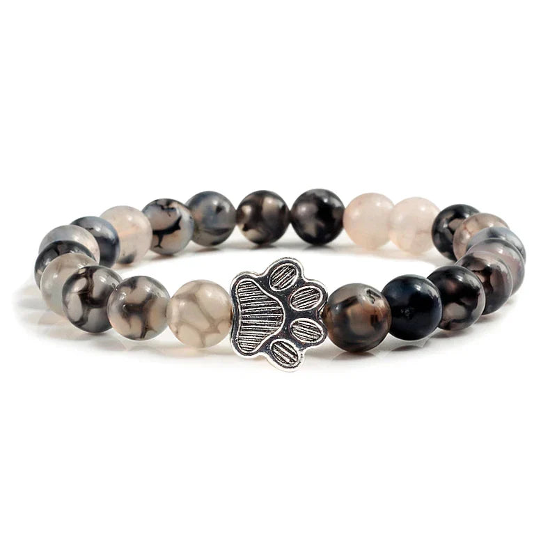 Bracelet Pattes Perlé – Design en Pierre Naturelle