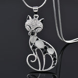 Collier Chats d'Amour en Argent Sterling et Encrusté de Zirconia