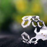 Bague en nid d'abeille ajustable plaquée or 18K