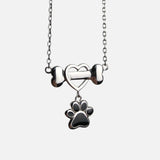 Collier en Acier Inoxydable avec Pattes de Chien Élégantes