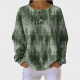 Irmtraud™ | Pull avec forêt de sapins en vert