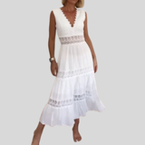 Circe - Robe camisolée en dentelle avec décolleté en V