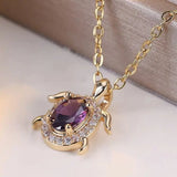 Pendentif Tortue en Cristal Violet