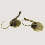 Boucles d'oreilles en dôme de verre vintage avec pie bleue