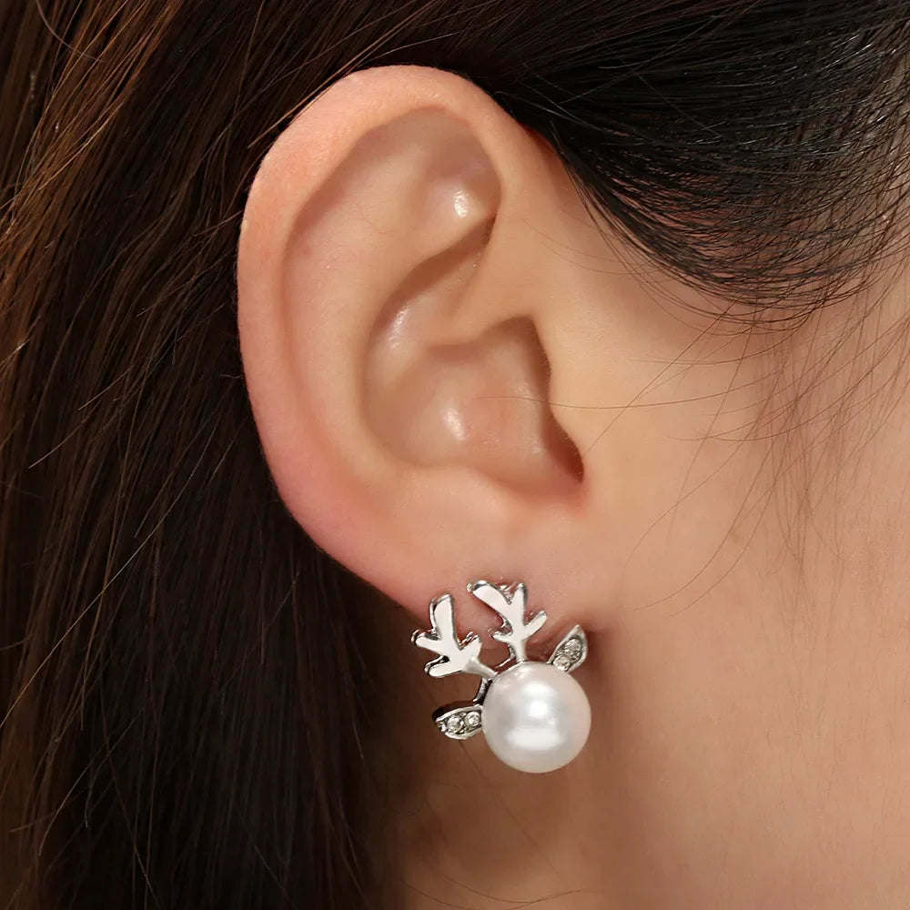 Boucles d'oreilles en perles de renne de Noël