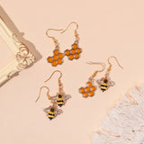 Boucles d'oreilles Cristal Abeille & Rayons de Miel