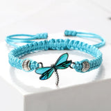 Bracelet Tissé à la Main "Rêves de Libellule"