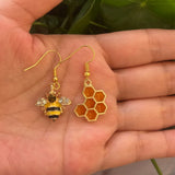 Boucles d'oreilles Cristal Abeille & Rayons de Miel