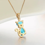 Collier Pendentif Chat en Cristal