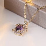 Pendentif Tortue en Cristal Violet
