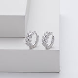 Boucles d'oreilles en argent en forme de feuille