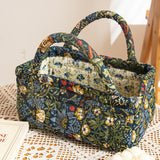 WILLOWROVE | PANIER DE RANGEMENT BOTANIQUE VINTAGE QUILTÉ