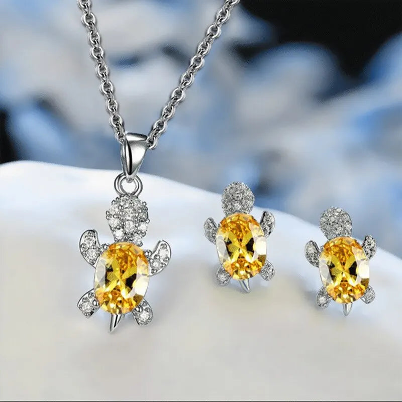 Collier de Tortue de Mer Magnifique avec Boucles d'Oreilles Bonus – Offre Limitée