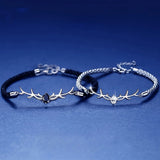 Bracelet en Cœur de Bois de Cerf avec Zircon