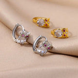 Boucles d'oreilles créoles Animaux en cristal